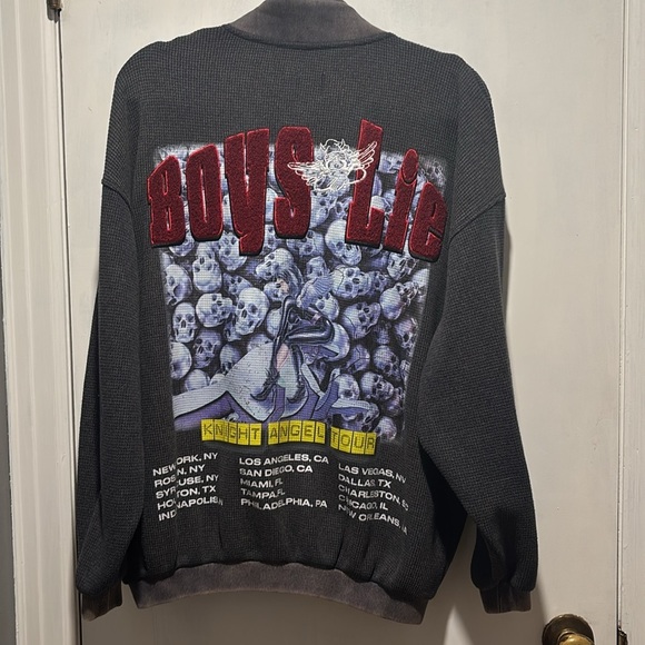 BOYS LIE dark angel tour thermal Henley sweatshirt - Picture 6 of 9